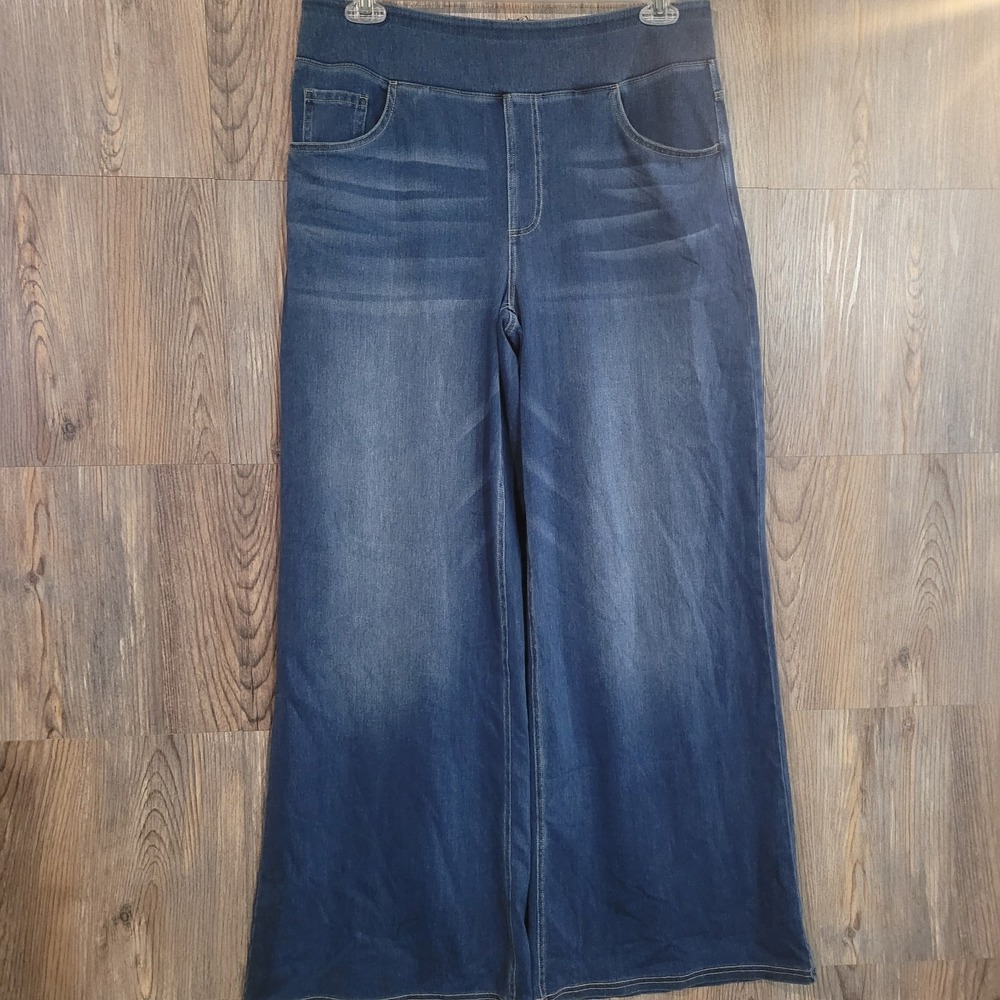 Halara Flex Baggy Wide Leg Jeans Size XL Tall x 32 High Rise Dark Wash Pockets